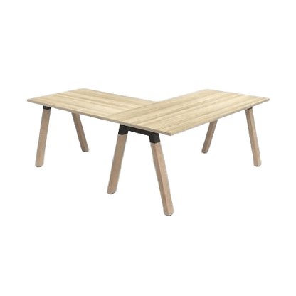 Plantation Single Sided Office Desk with Return 1500 X 750 New Oak Melamine - Office Furniture Company