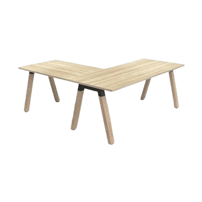 Plantation Single Sided Office Desk with Return 1500 X 750 New Oak Melamine - Office Furniture Company