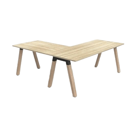 Plantation Single Sided Office Desk with Return 1500 X 750 New Oak Melamine - Office Furniture Company