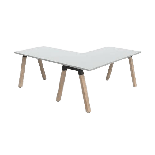 Plantation Single Sided Office Desk with Return 1500 X 750 White Melamine - Office Furniture Company