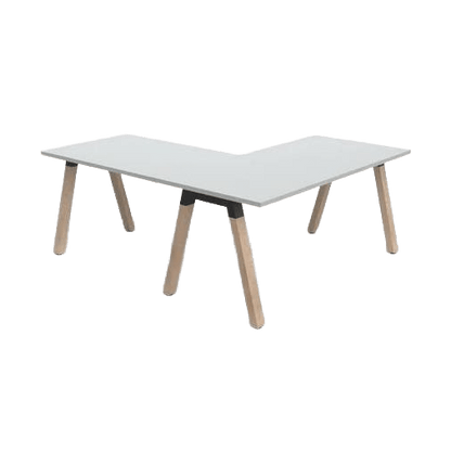 Plantation Single Sided Office Desk with Return 1500 X 750 White Melamine - Office Furniture Company