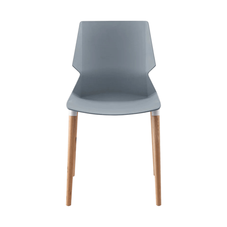 Plastic Prism Chair With Wooden Legs Black Black PU
