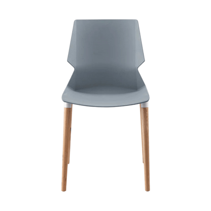 Plastic Prism Chair With Wooden Legs Black Black PU