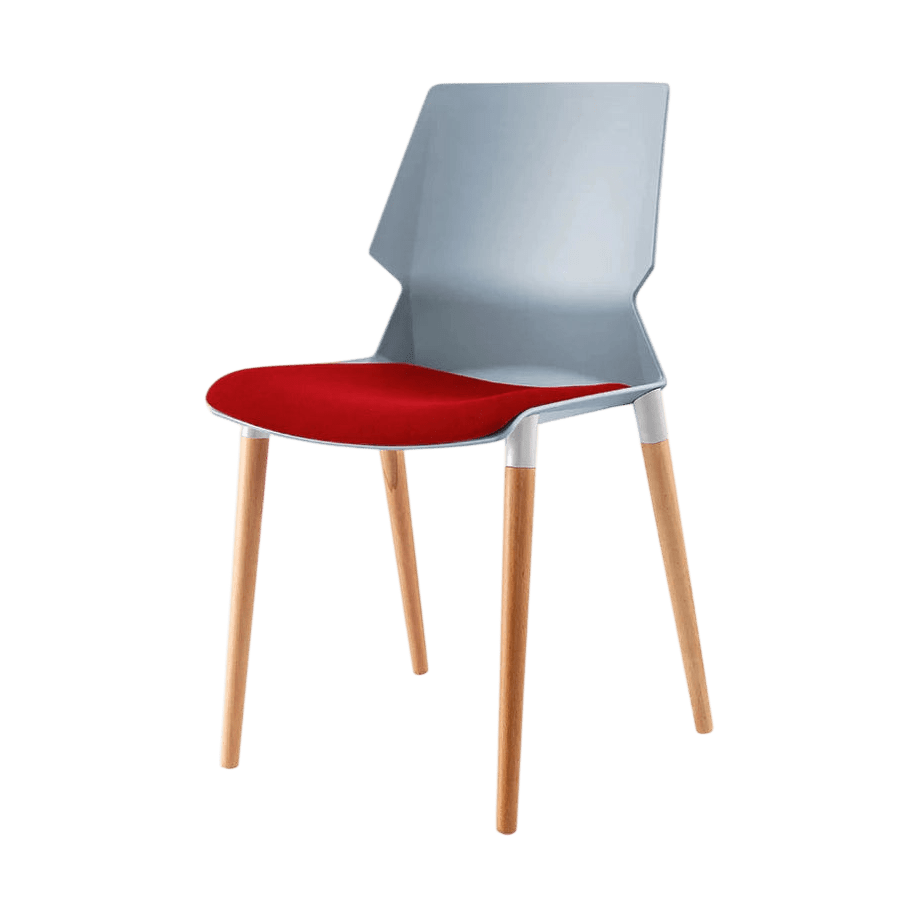 Plastic Prism Chair With Wooden Legs Black Black PU