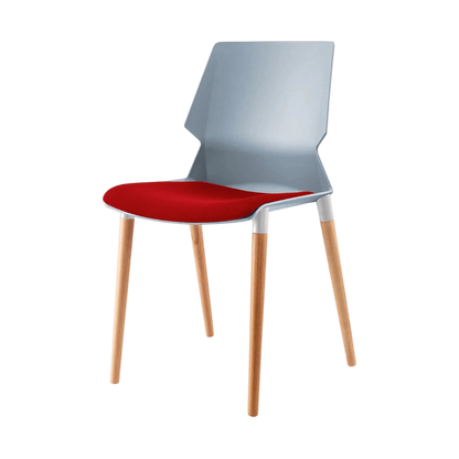 Plastic Prism Chair With Wooden Legs Black Black PU