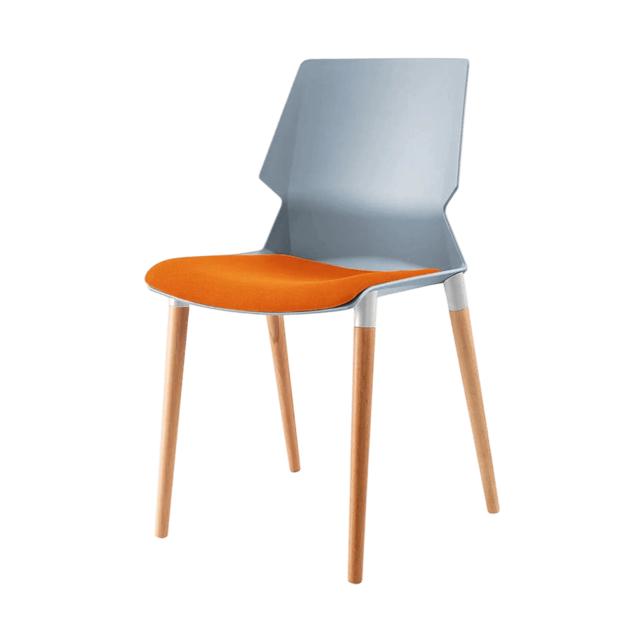 Plastic Prism Chair With Wooden Legs Black Black PU