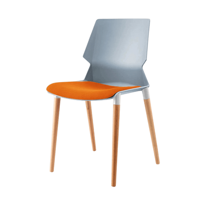 Plastic Prism Chair With Wooden Legs Black Black PU