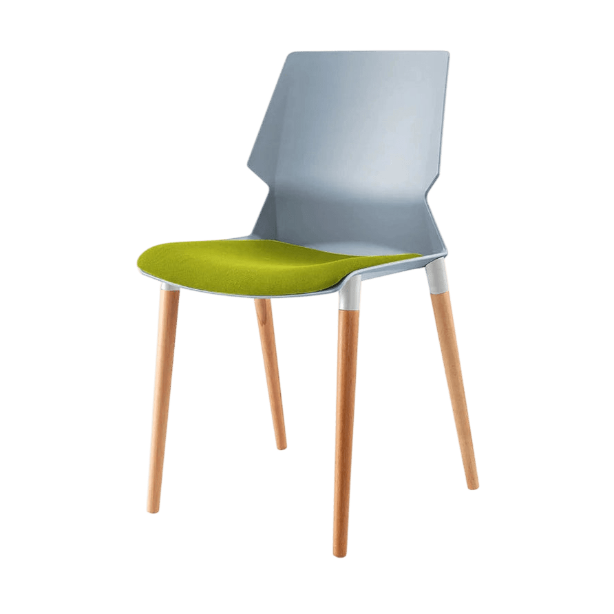 Plastic Prism Chair With Wooden Legs Black Black PU