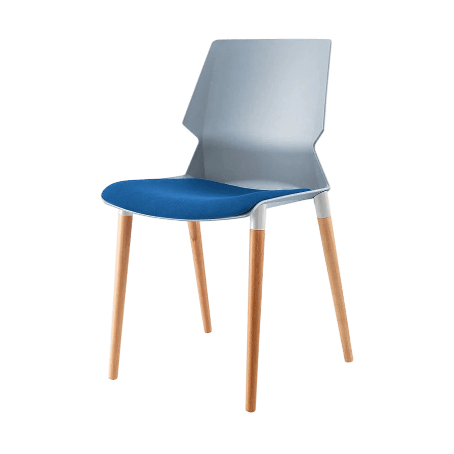 Plastic Prism Chair With Wooden Legs Black Black PU