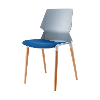Plastic Prism Chair With Wooden Legs Black Black PU