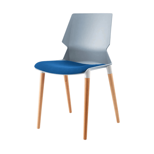 Plastic Prism Chair With Wooden Legs Black Black PU