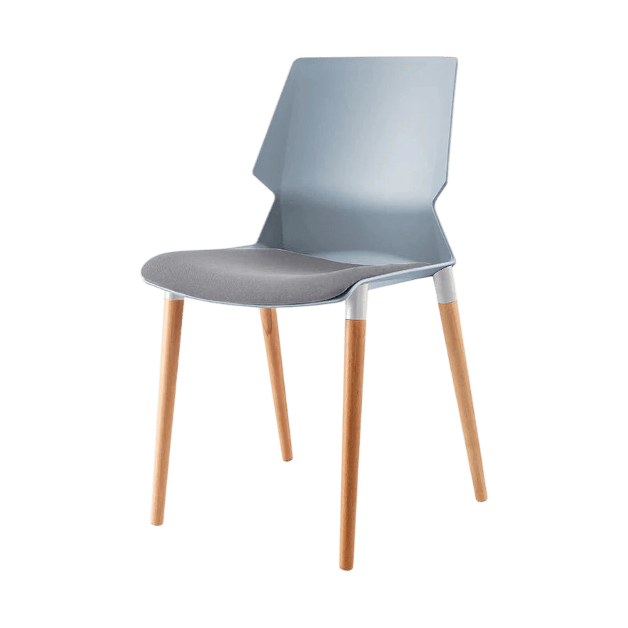 Plastic Prism Chair With Wooden Legs Black Black PU