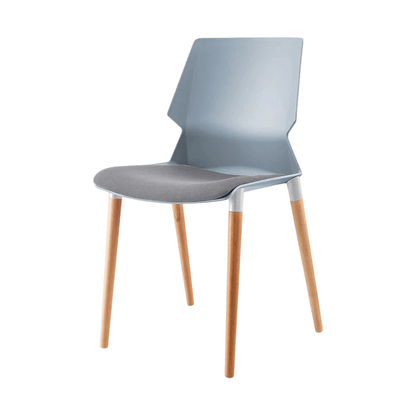 Plastic Prism Chair With Wooden Legs Black Black PU