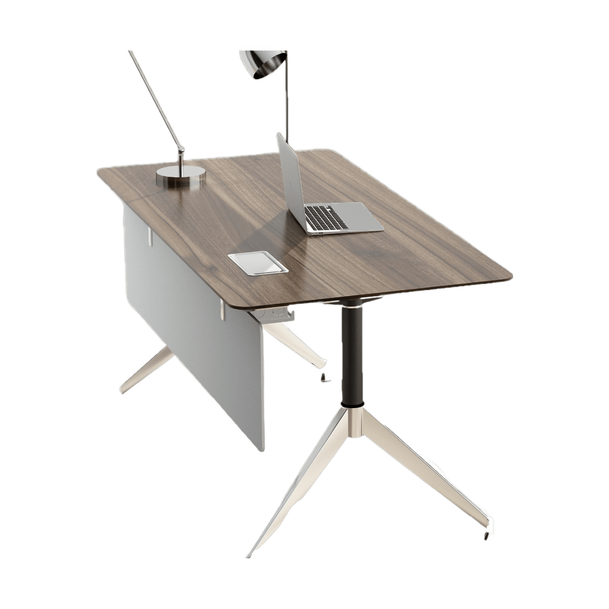 Potenza Executive Office Desk 1600 X 800 Walnut - White - Office Furniture Company
