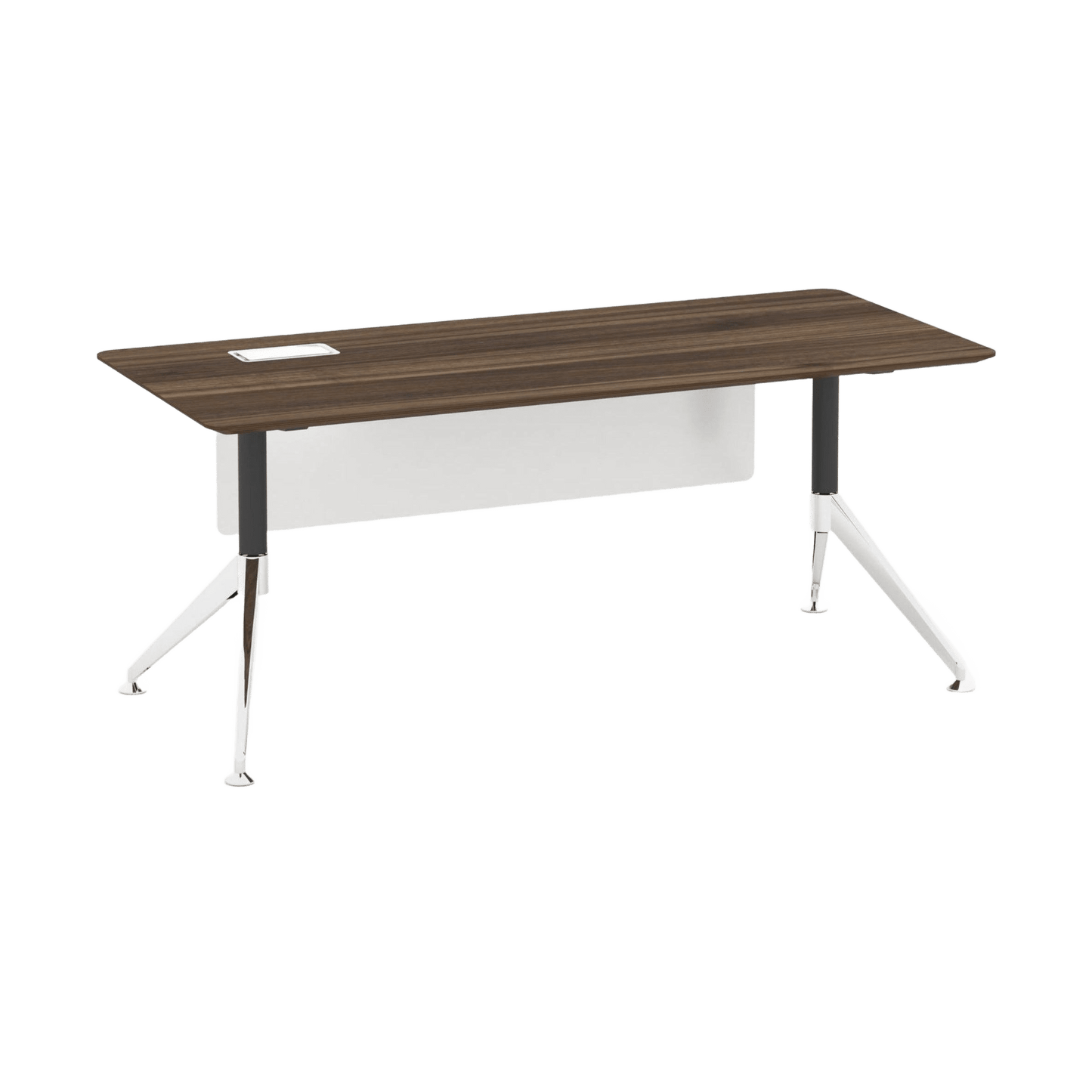 Potenza Executive Office Desk 1600 X 800 Walnut - White - Office Furniture Company