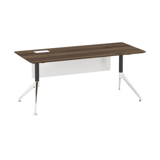 Potenza Executive Office Desk 1600 X 800 Walnut - White - Office Furniture Company