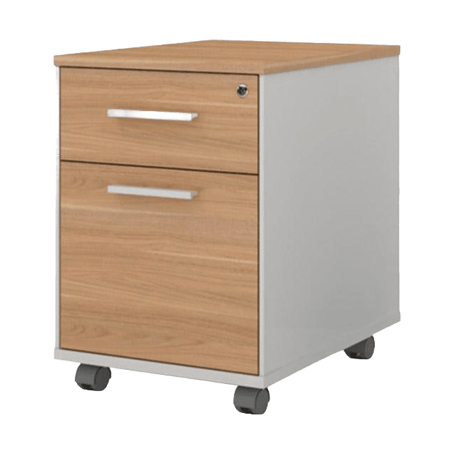 Potenza Mobile Pedestal Walnut / White