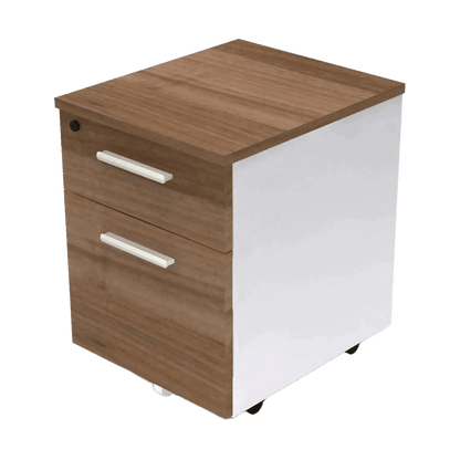 Potenza Mobile Pedestal Walnut / White