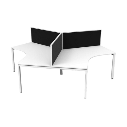 Profile Leg 120 Degree Workstations Natural White White With Screens - Office Furniture Company