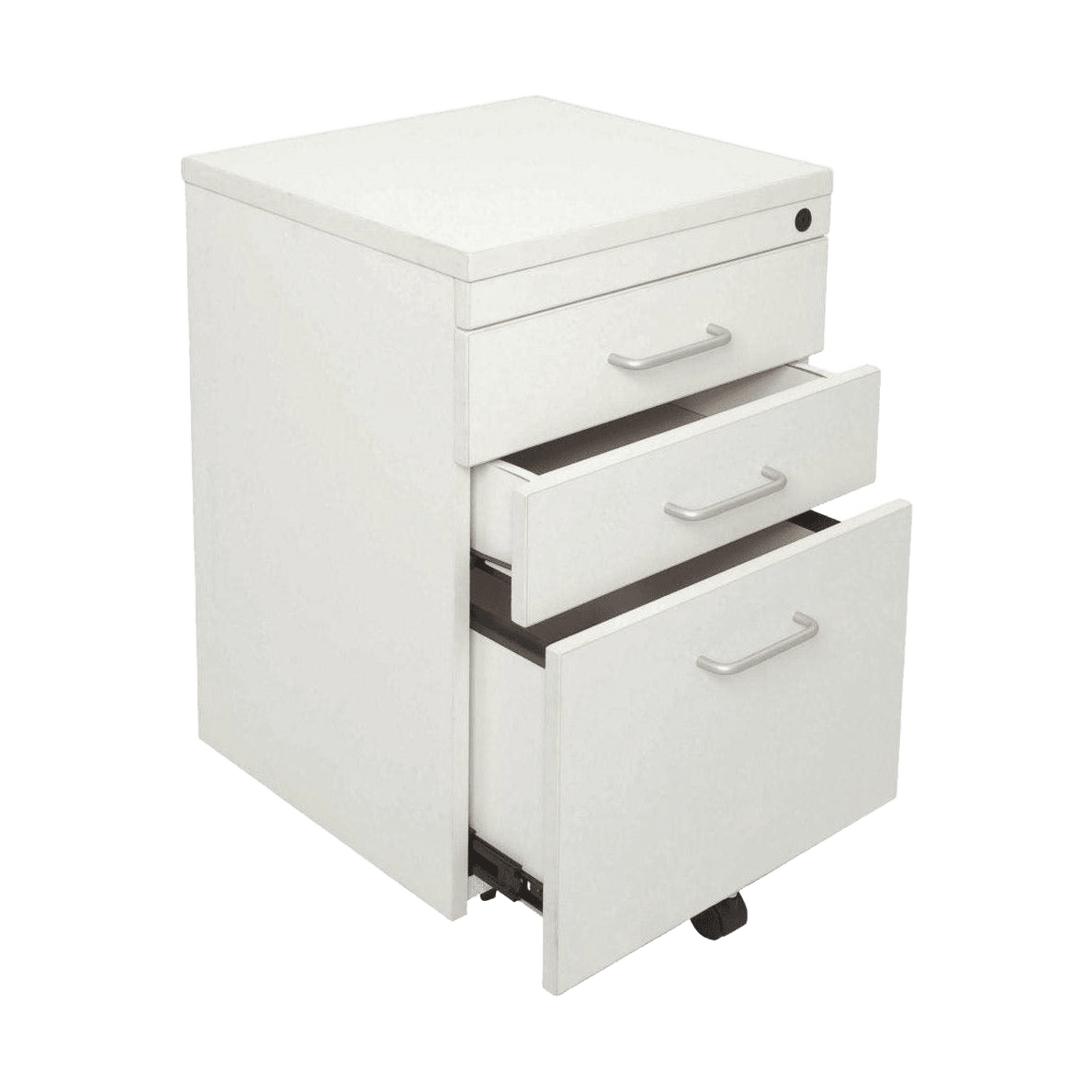 Rapid Span Mobile Pedestal White Melamine - Office Furniture Company