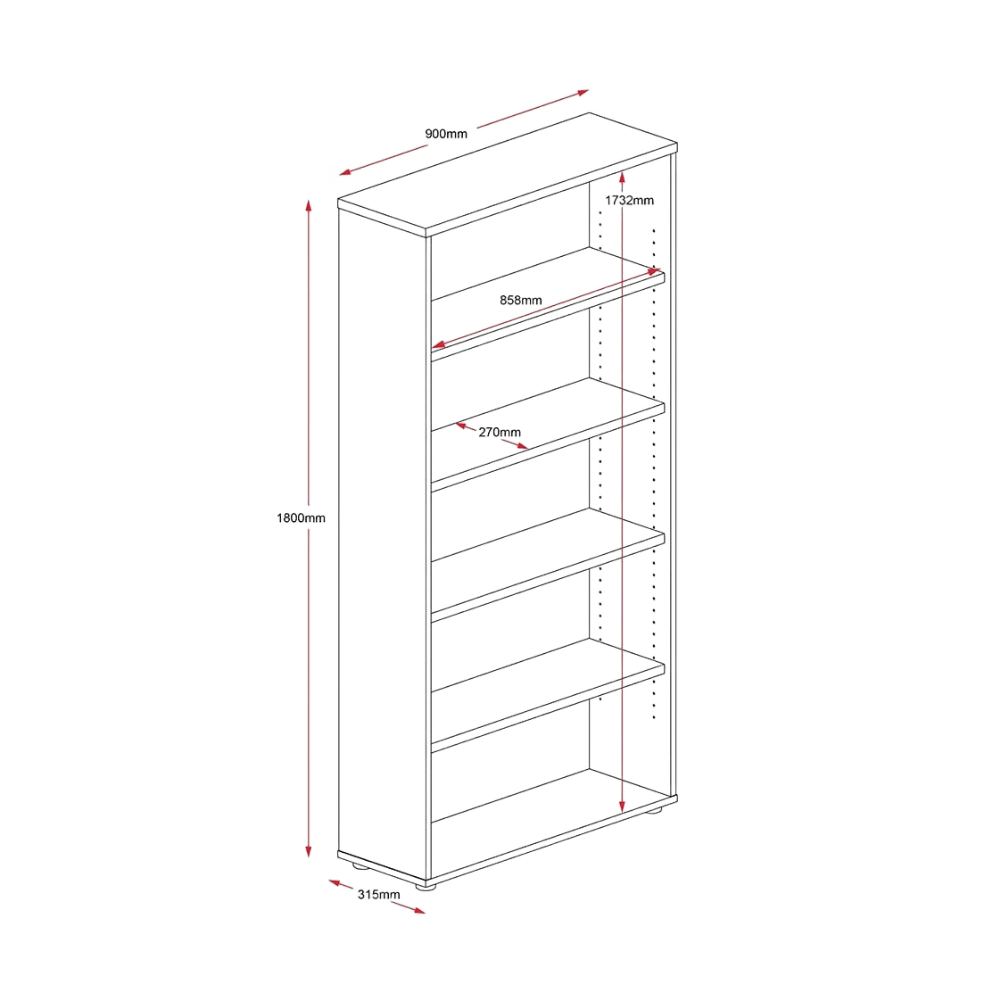 Rapid Worker Bookcase Beech 1800 mm - Office Furniture Company