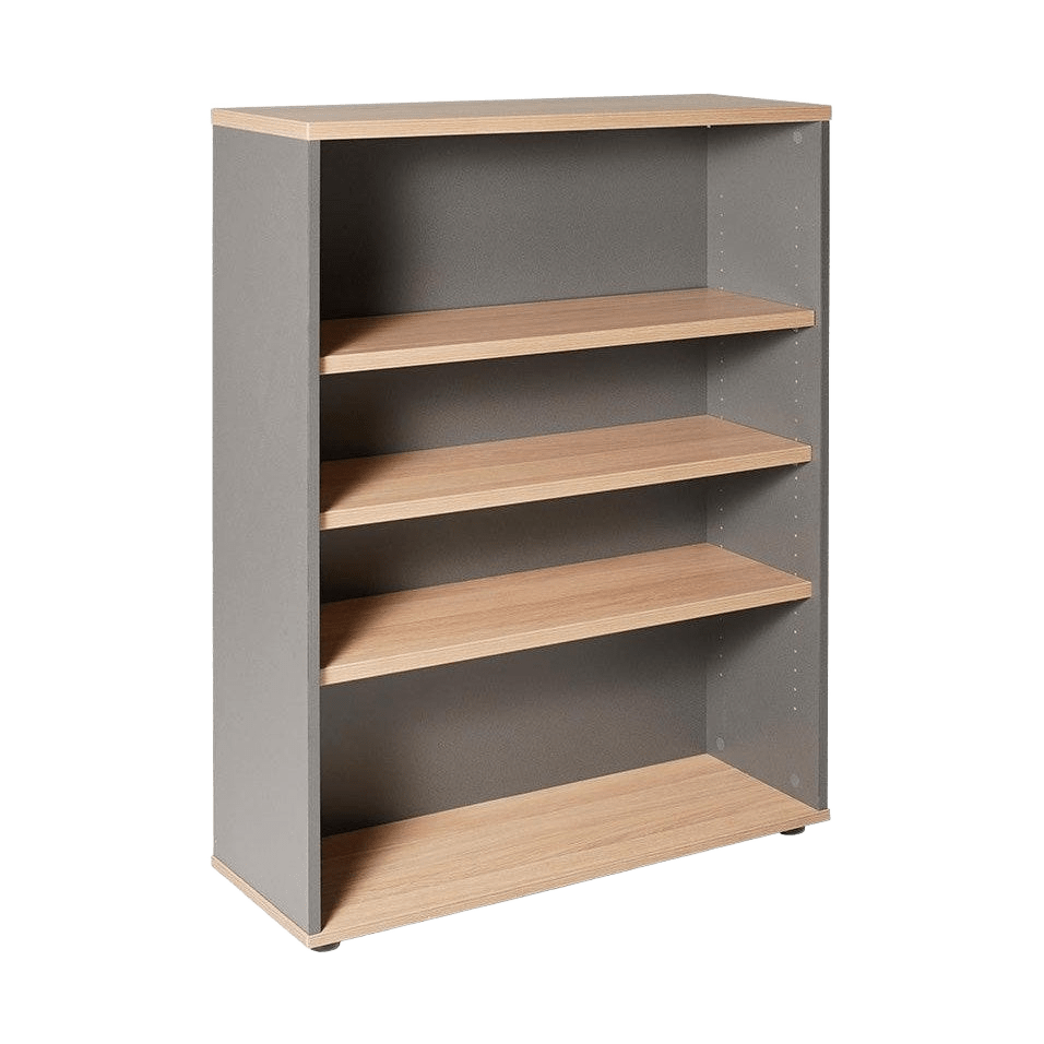 Rapid Worker Bookcase Natural Oak 1200 mm - Office Furniture Company