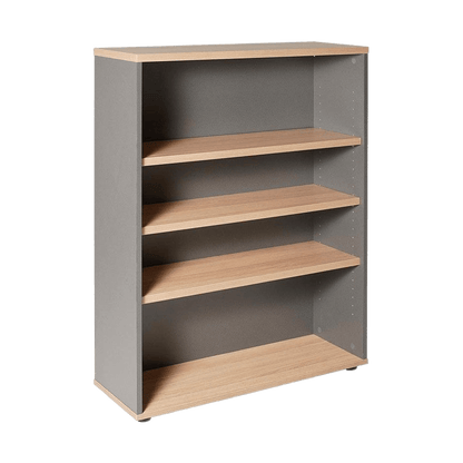 Rapid Worker Bookcase Natural Oak 1200 mm - Office Furniture Company