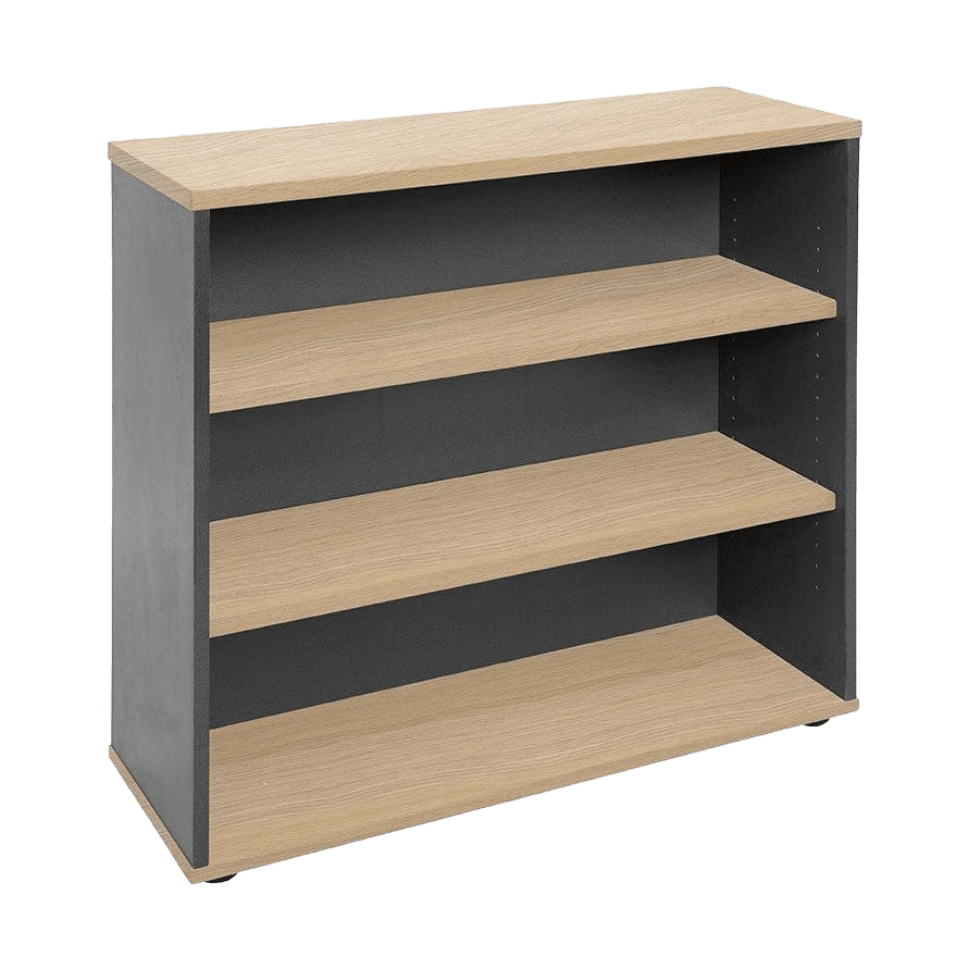 Rapid Worker Bookcase Natural Oak 900 mm - Office Furniture Company