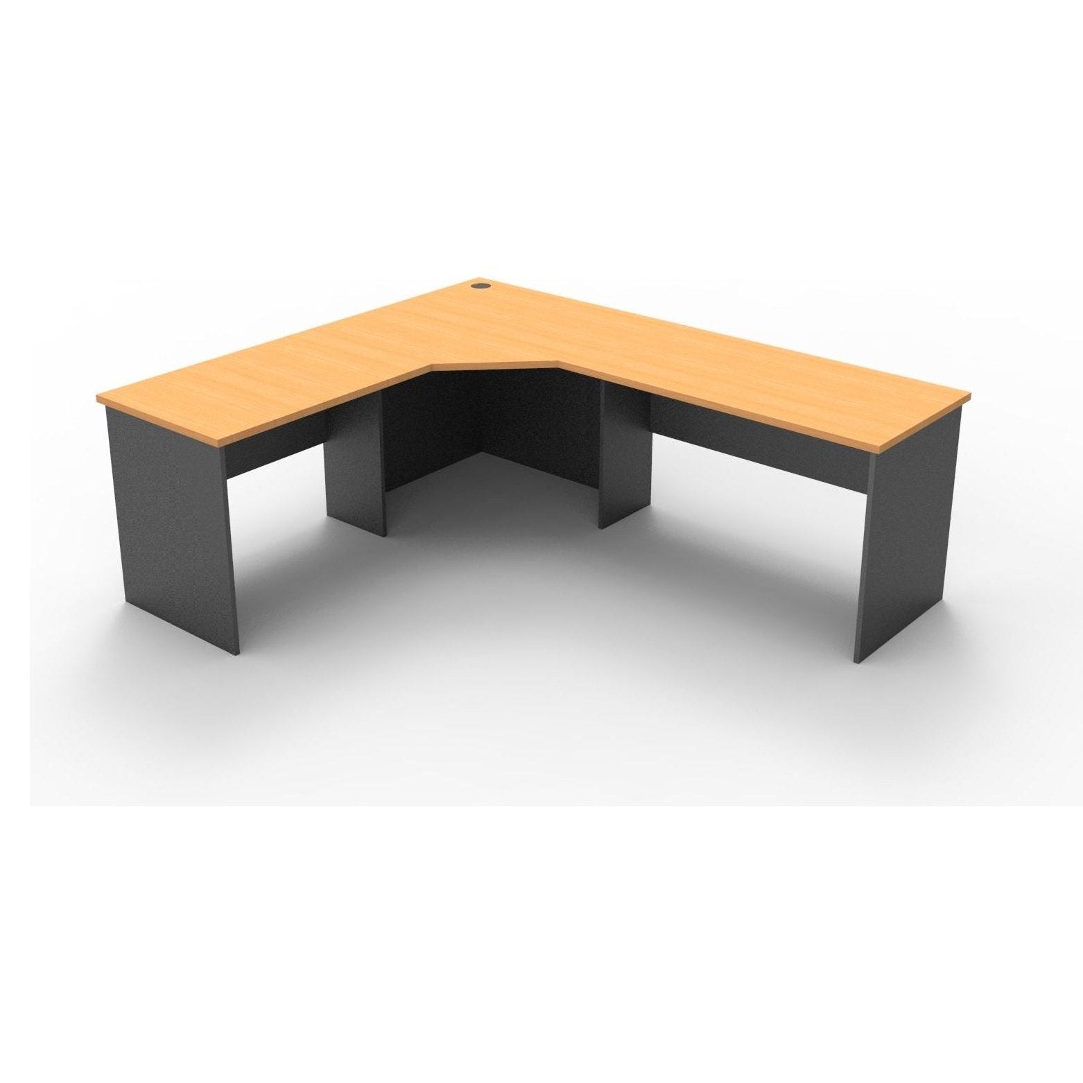 Rapid Worker Corner Desk 2100 X 1500 X 600 Beech - Office Furniture Company