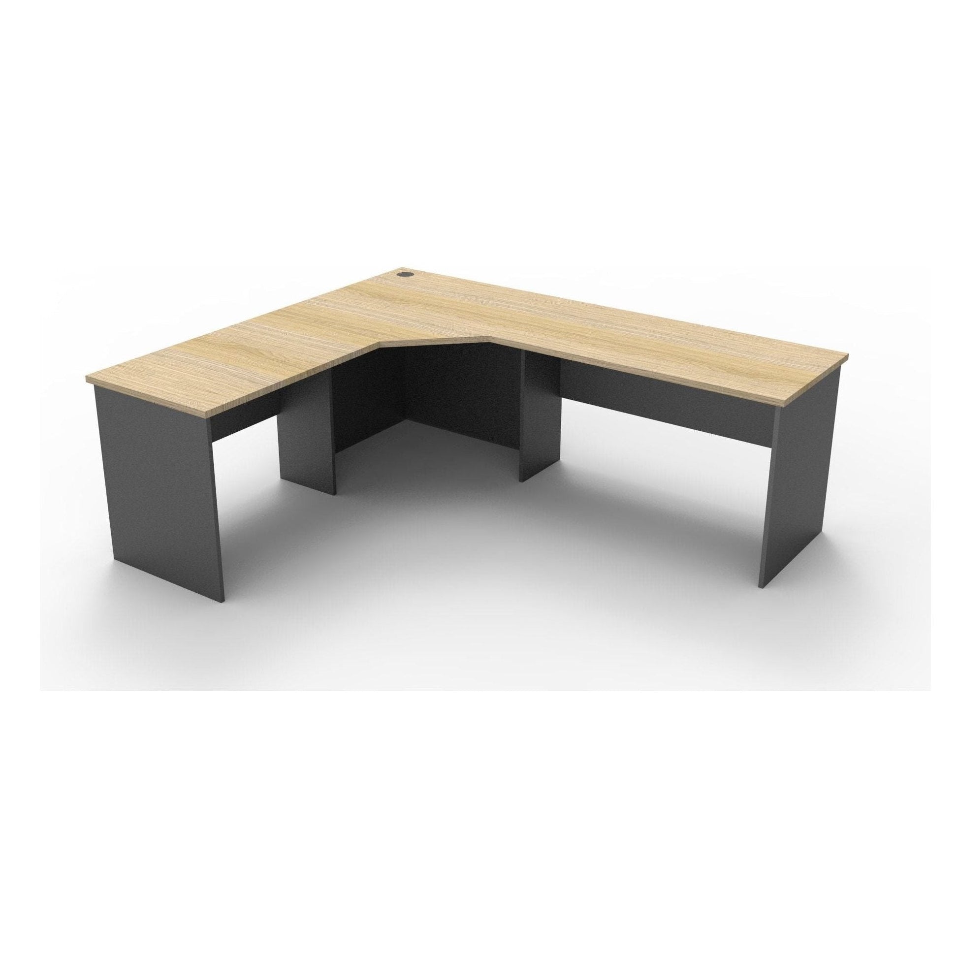 Rapid Worker Corner Desk 2100 X 1800 X 600 Natural Oak - Office Furniture Company