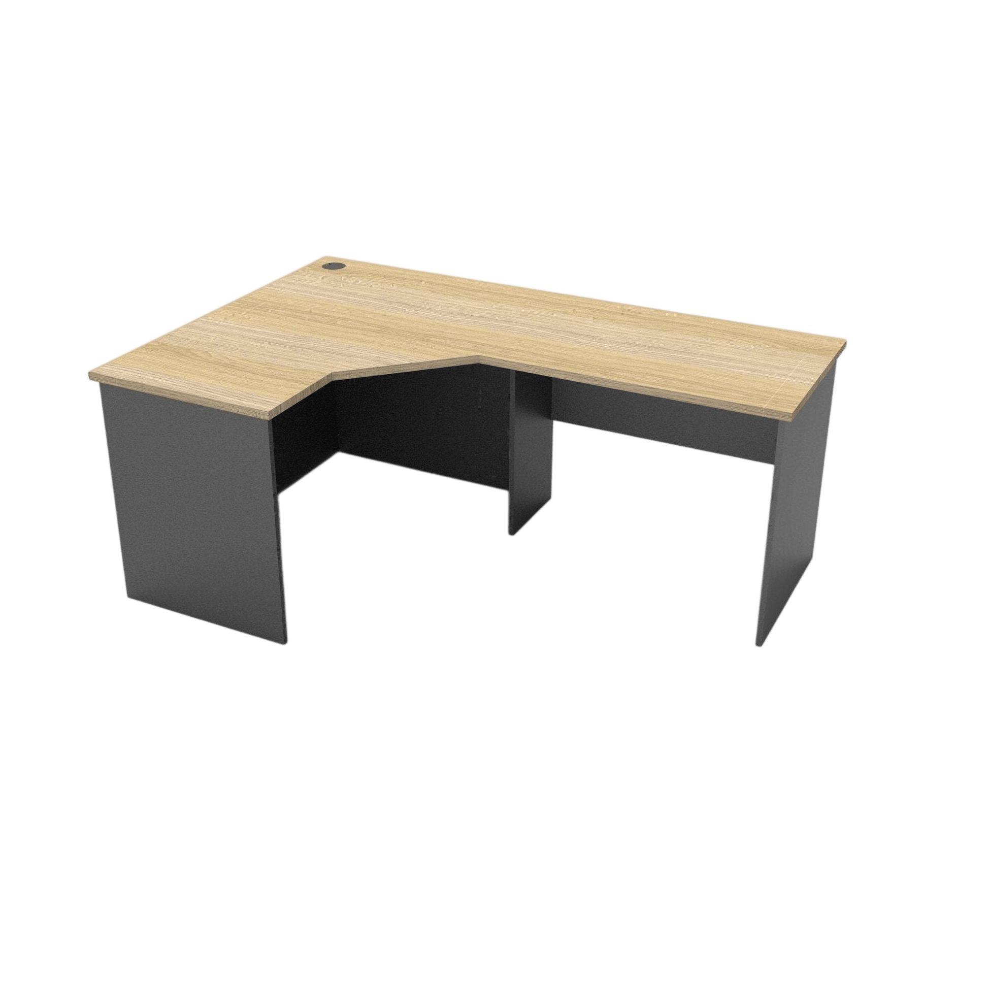 Rapid Worker Corner Desk 1200x1800x600 Natural Oak