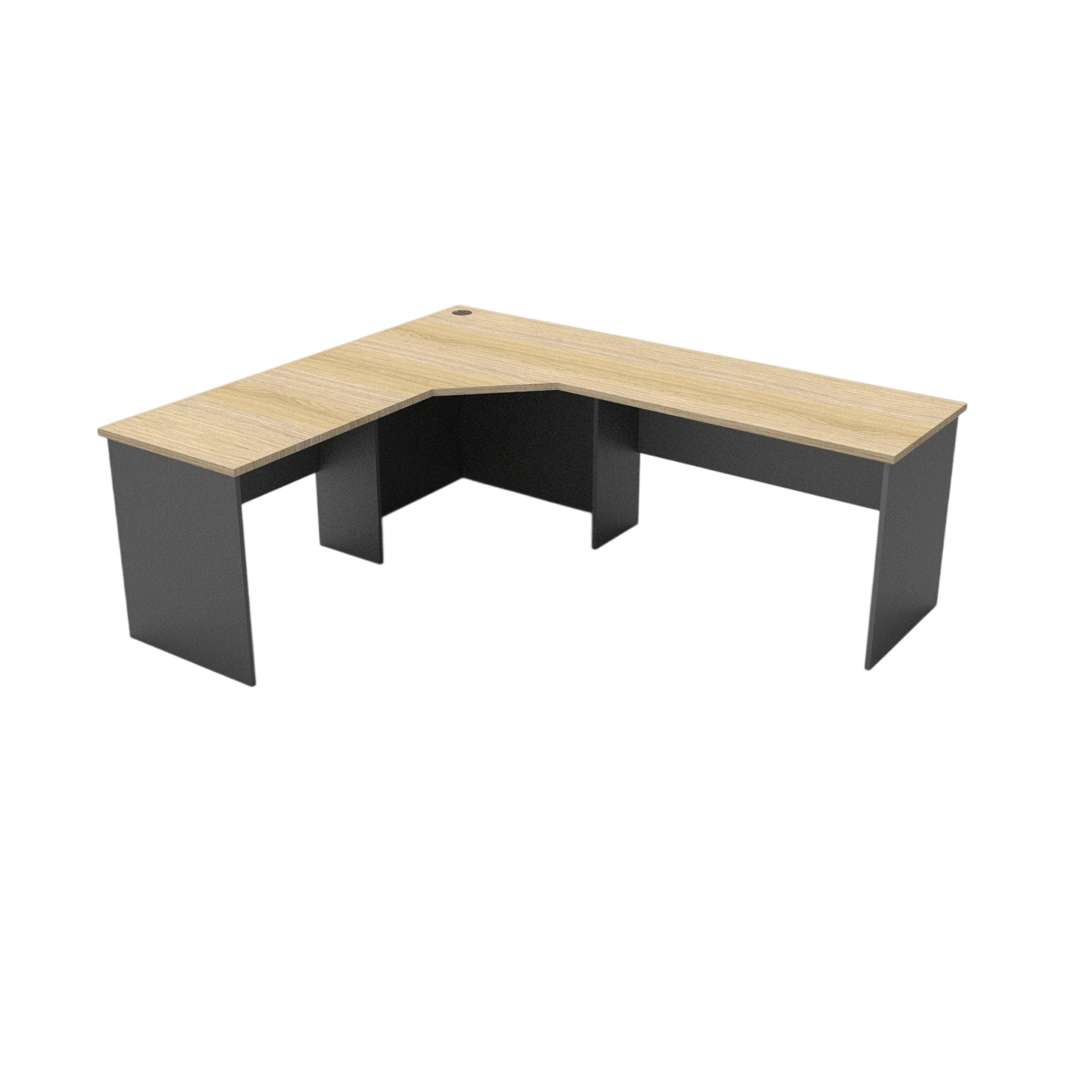 Rapid Worker Corner Desk 2100x1800x600 Natural Oak