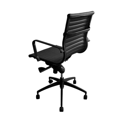 Rapidline Medium Back Boardroom Chair PU605M Black PU / Black Base