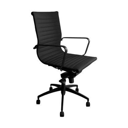 Rapidline Medium Back Boardroom Chair PU605M Black PU / Black Base