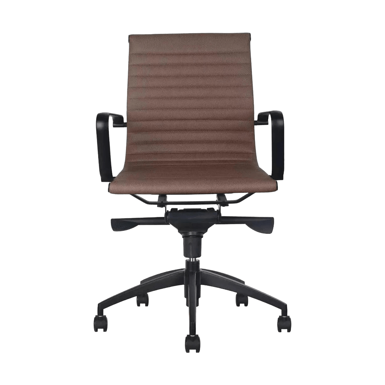 Rapidline Medium Back Boardroom Chair PU605M Brown Tan PU / Black Base