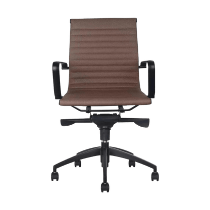 Rapidline Medium Back Boardroom Chair PU605M Brown Tan PU / Black Base