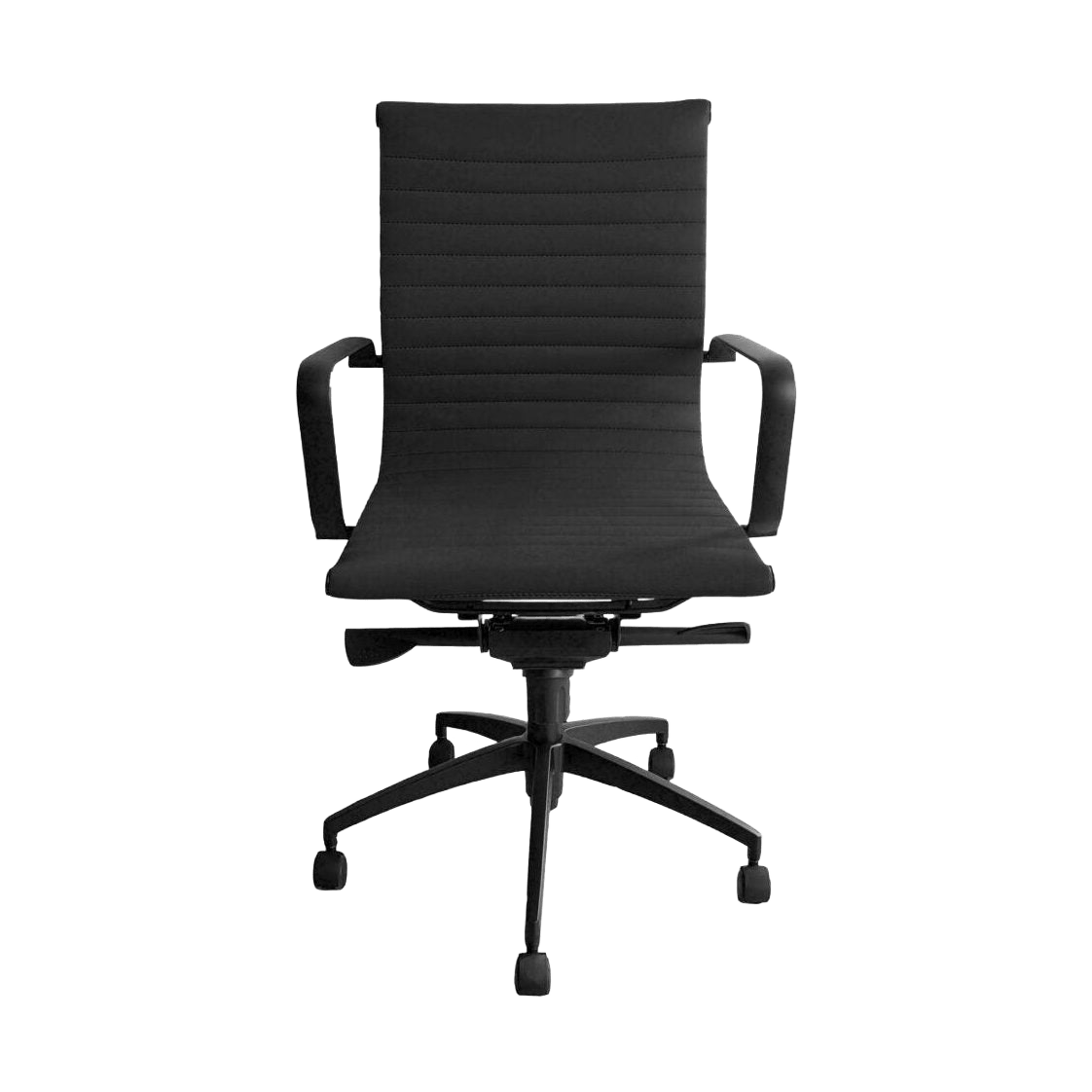 Rapidline Medium Back Boardroom Chair PU605M Brown Tan PU / Black Base