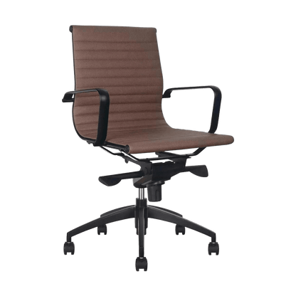 Rapidline Medium Back Boardroom Chair PU605M Brown Tan PU / Black Base