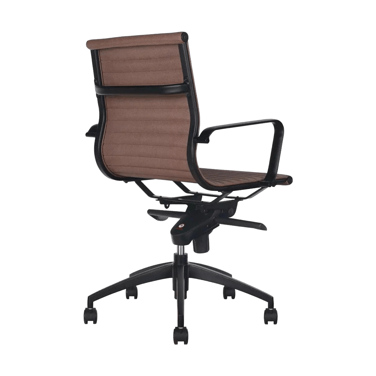 Rapidline Medium Back Boardroom Chair PU605M Brown Tan PU / Black Base