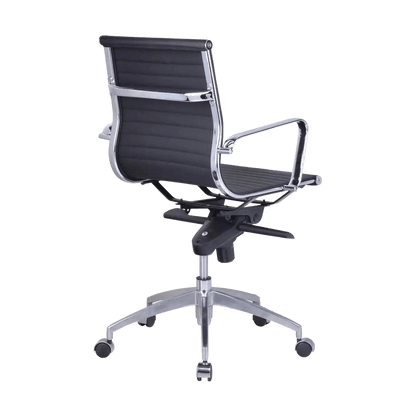 Rapidline Medium Back Boardroom Chair PU605M Brown Tan PU / Black Base