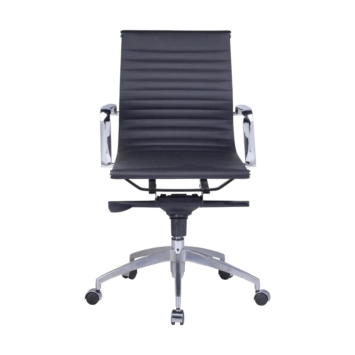 Rapidline Medium Back Boardroom Chair PU605M Brown Tan PU / Black Base