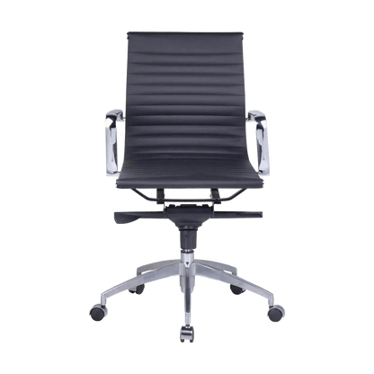 Rapidline Medium Back Boardroom Chair PU605M Brown Tan PU / Black Base