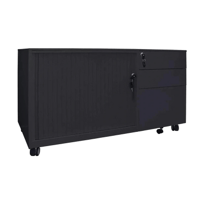 Rapidline Mobile Caddy Black Left Hand Tambour Door - Office Furniture Company