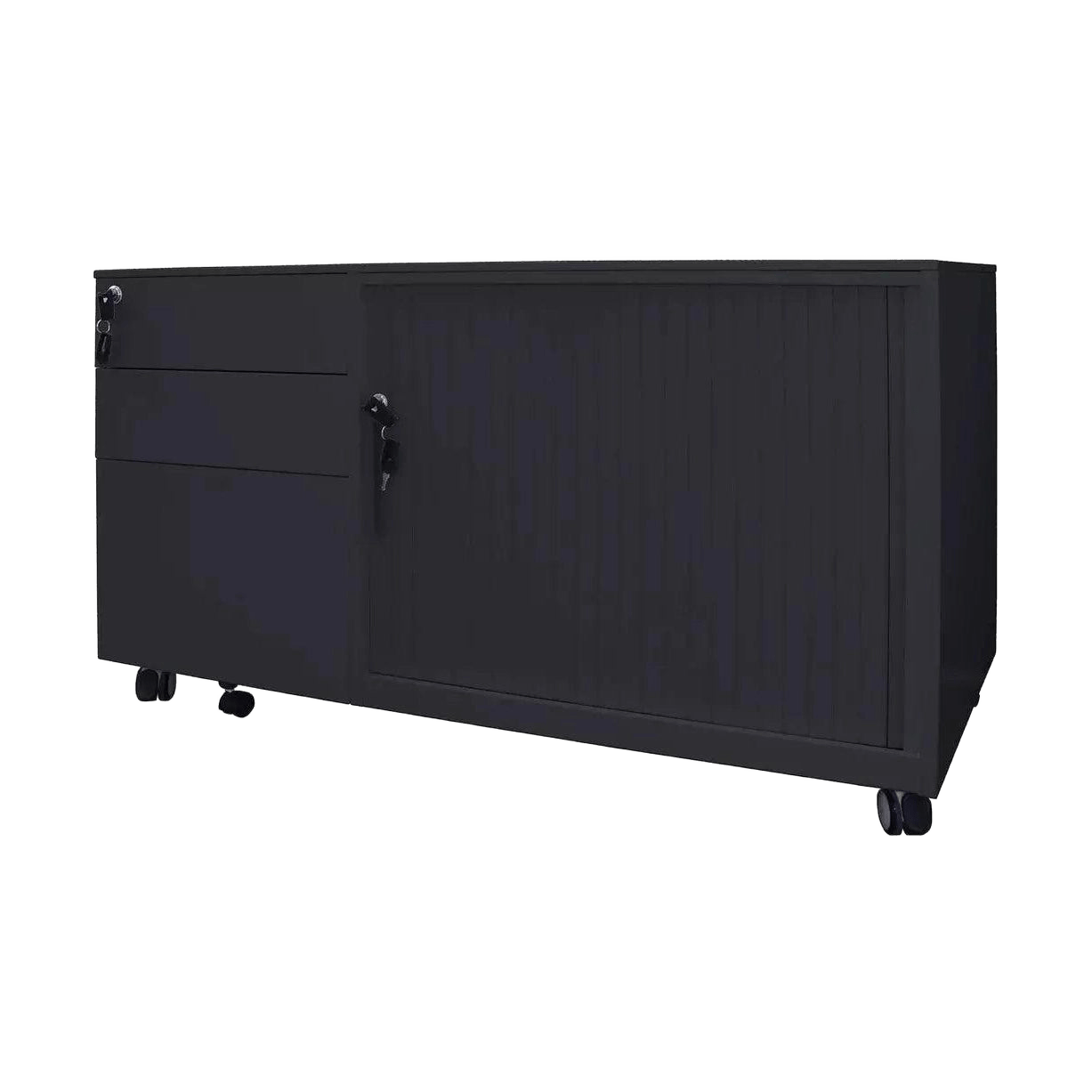 Rapidline Mobile Caddy Black Right Hand Tambour Door - Office Furniture Company
