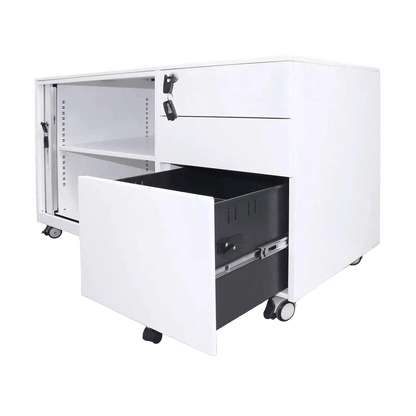 Rapidline Mobile Caddy White Left Hand Tambour Door - Office Furniture Company
