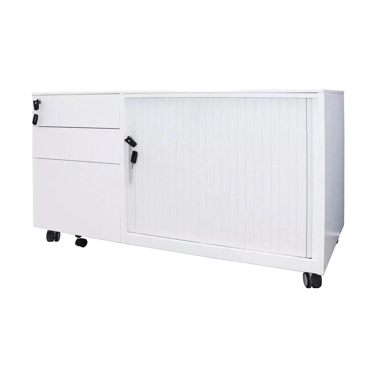 Rapidline Mobile Caddy White Right Hand Tambour Door - Office Furniture Company
