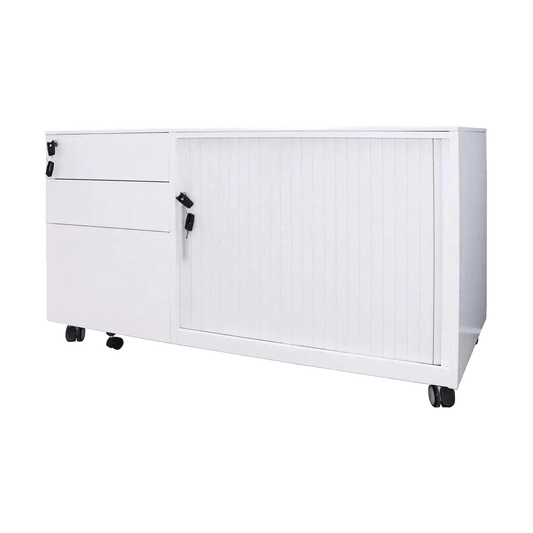 Rapidline Mobile Caddy White Right Hand Tambour Door - Office Furniture Company