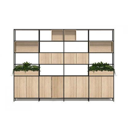 Rhodes Modular Shelving System (Configuration 8) New Oak Ravine / Black Powdercoat