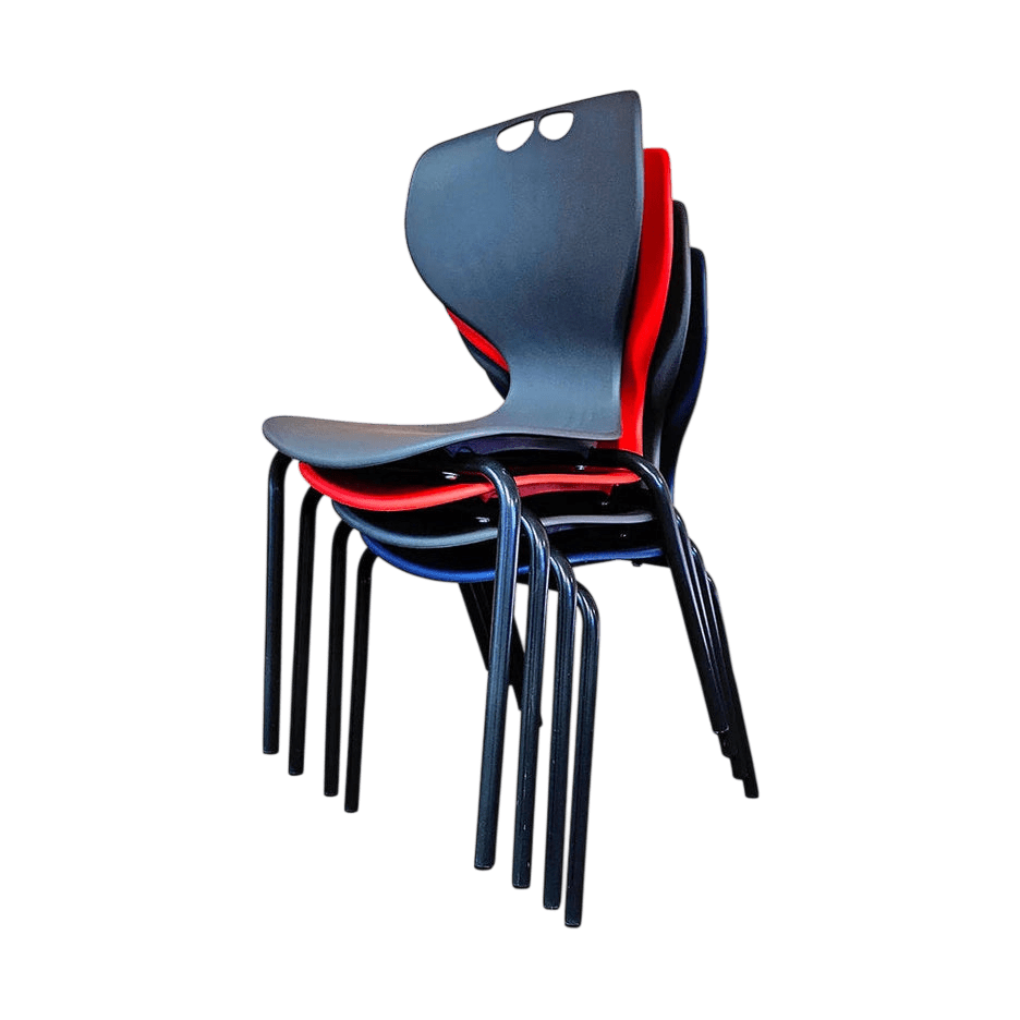 Rosewell Plastic Stackable 4 - Leg Chair Blue Black 260