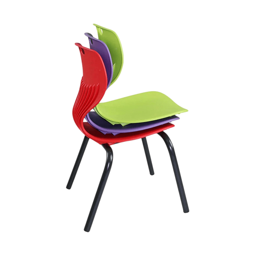 Rosewell Plastic Stackable 4 - Leg Chair Blue Black 260